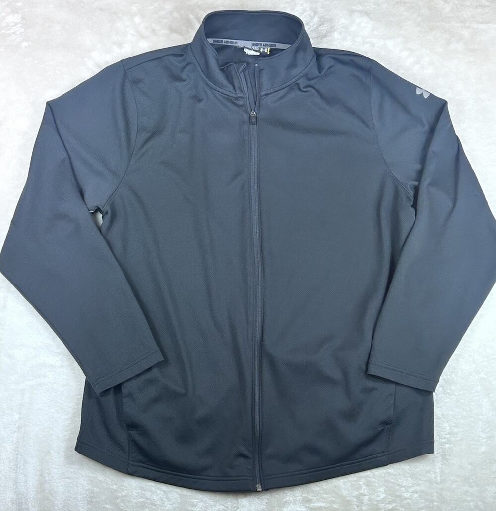 Under Armour Reflex Warm Up Jacket Men’s Sz XXL Full Zip Black Athletic Track